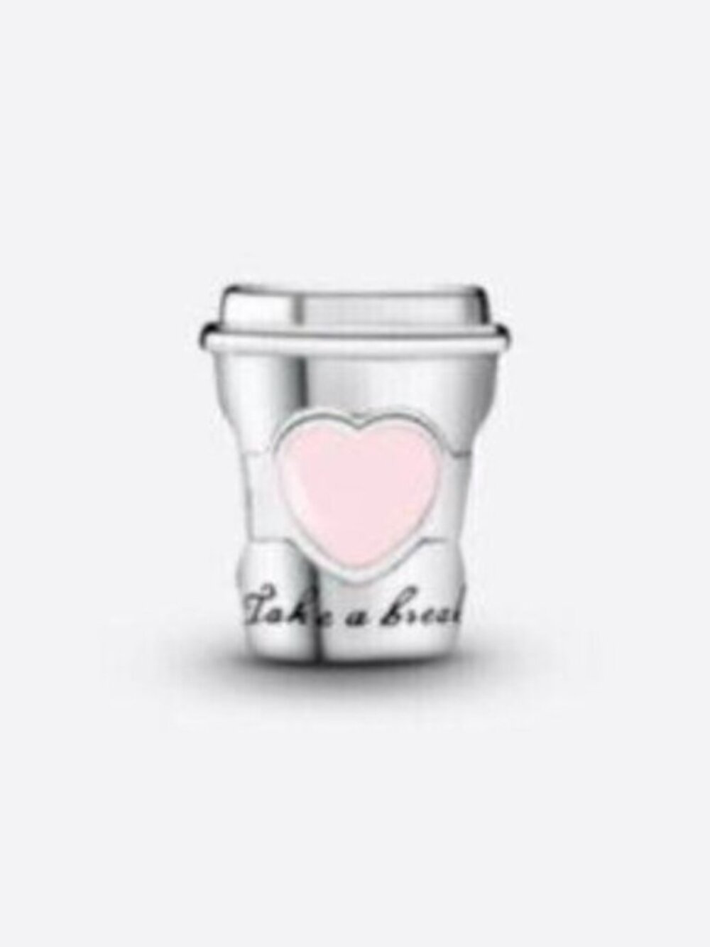 Coffee Cup Heart Bead Charm